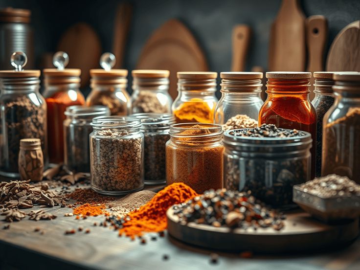 High-Quality Spices photoshot of top kitchen spices